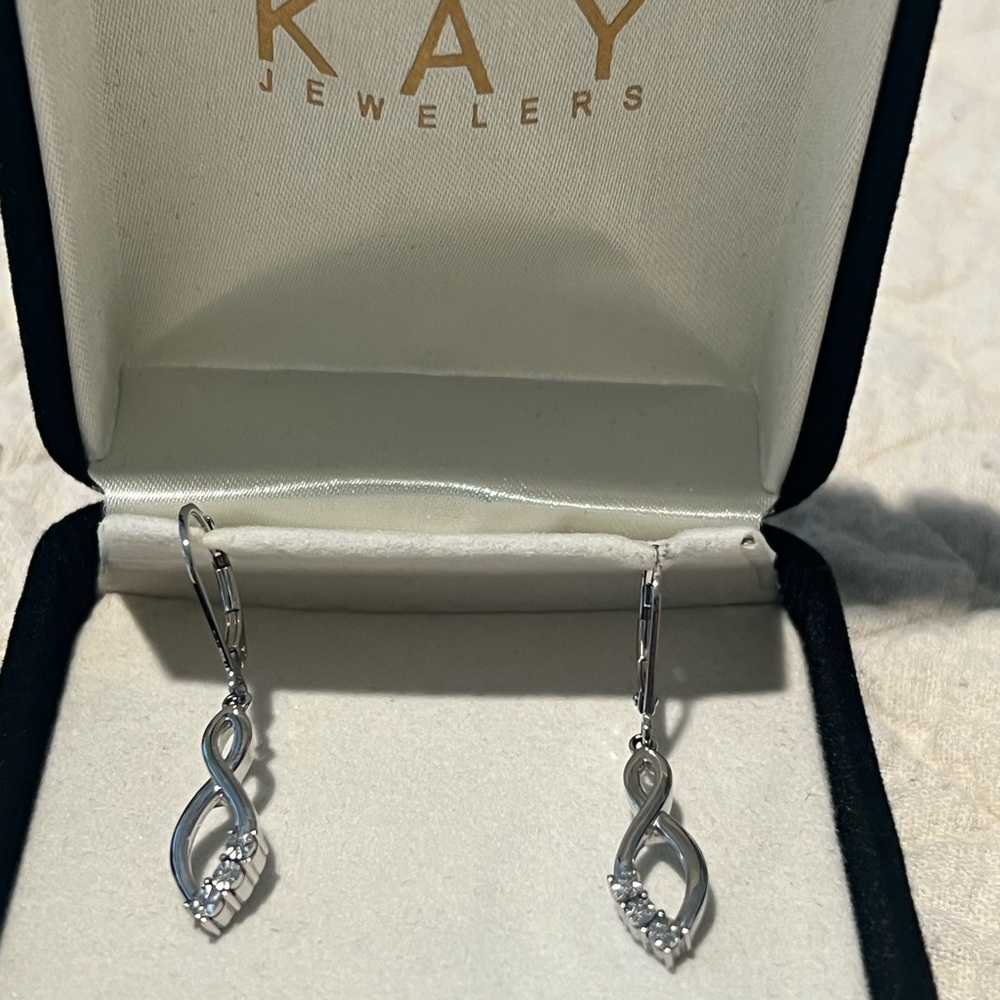 Kay Jewelers Twisted Silver Earrings